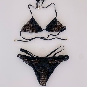 Beach Bunny Black & Gold Mesh Bikini